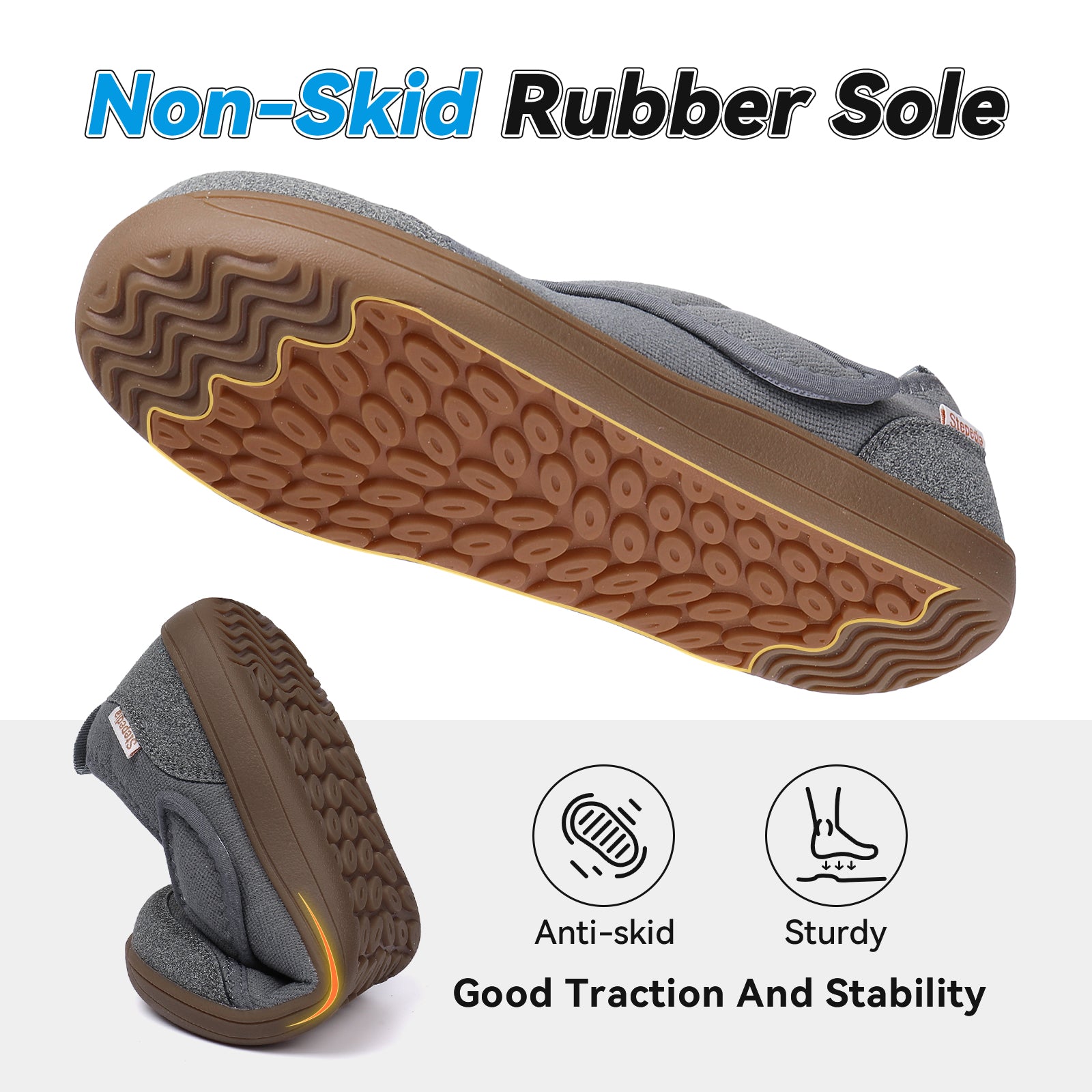 Women Wide Shoes Diabetic Shoes Fleece Slippers Indoor Outdoor House Bedroom Slippers