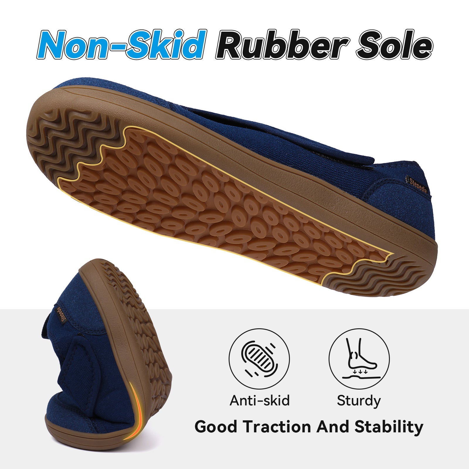 Gexuosn Men Wide Width Slippers Diabetic Shoes Adjustable Barefoot Walking Shoes for Arthritis Edema Feet