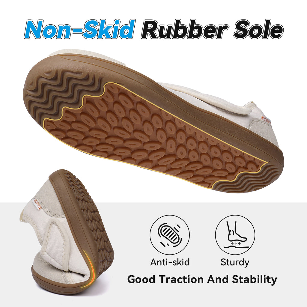 Women Wide Shoes Diabetic Shoes Fleece Slippers Indoor Outdoor House Bedroom Slippers