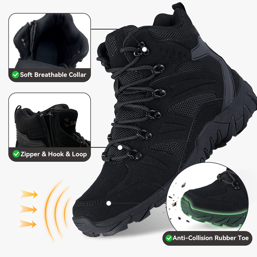 Men's Hiking Boots Lightweight Mid Ankle Trekking Trails Boots Work Boots