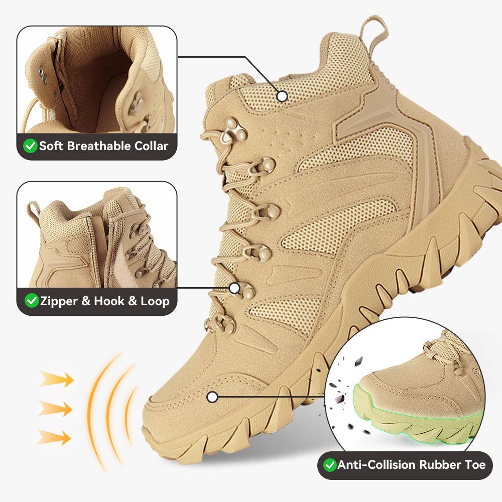 Men's Hiking Boots Lightweight Mid Ankle Trekking Trails Boots Work Boots