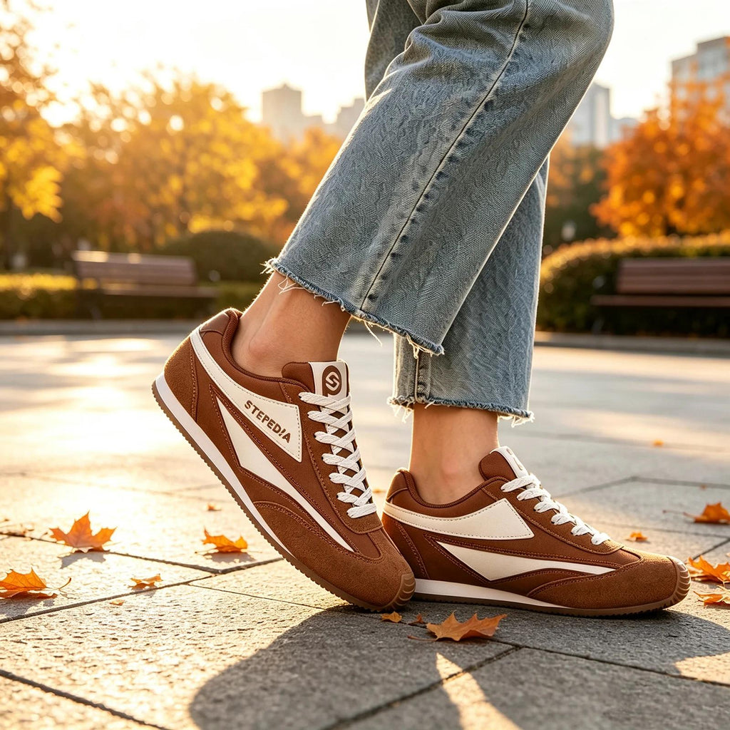 Gexuosn Women Classic Retro Wide Sneakers Casual Tennis Shoe Barefoot Walking Anti Slip Trainers