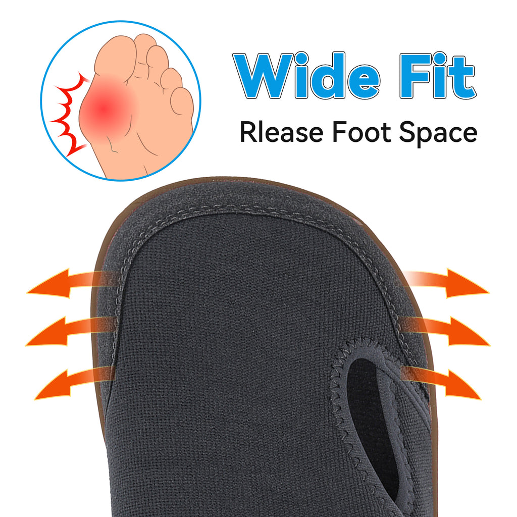 Gexuosn Men Wide Width Slippers Diabetic Shoes Adjustable Barefoot Walking Shoes for Arthritis Edema Feet
