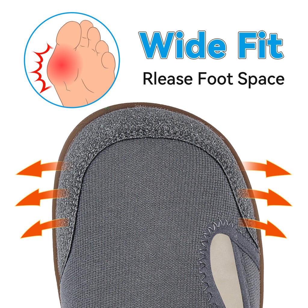 Women Wide Shoes Diabetic Shoes Fleece Slippers Indoor Outdoor House Bedroom Slippers