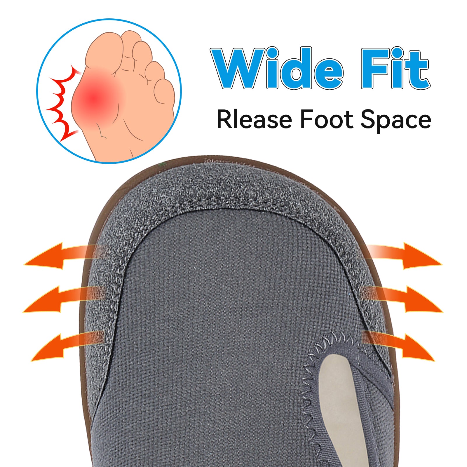 Women Wide Shoes Diabetic Shoes Fleece Slippers Indoor Outdoor House Bedroom Slippers