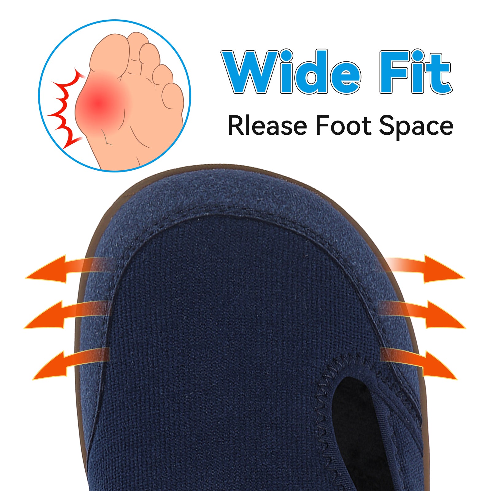Gexuosn Men Wide Width Slippers Diabetic Shoes Adjustable Barefoot Walking Shoes for Arthritis Edema Feet