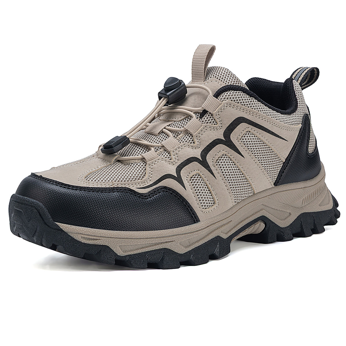 Men's Hiking Shoes Lightweight Trekking Trails Shoes Breathable Work Shoes Khaki