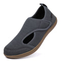 Gexuosn Men Wide Width Slippers Diabetic Shoes Adjustable Barefoot Walking Shoes for Arthritis Edema Feet Dark Gray
