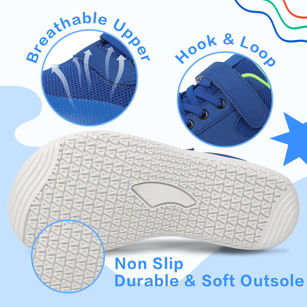 Gexuosn Kids Barefoot Shoes Girls Boys Wide Toe Tennis Shoes Zero Drop Minimalist Sneakers Walking Shoes