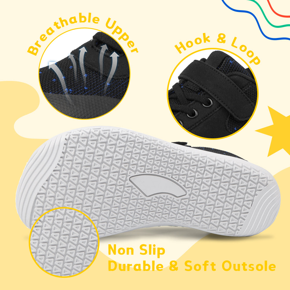 Gexuosn Kids Barefoot Shoes Girls Boys Wide Toe Tennis Shoes Zero Drop Minimalist Sneakers Walking Shoes