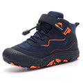 Gexuosn Kids Hiking Boots Wide Toe Boys Girls Hiking Shoes Barefoot Athletic Trekking Shoes Navy