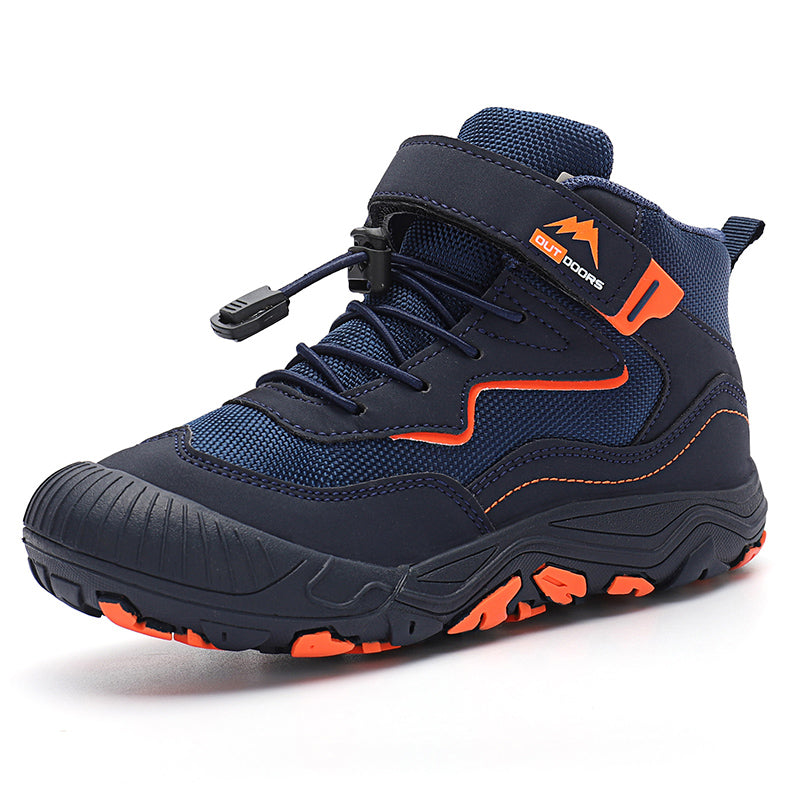 Gexuosn Kids Hiking Boots Wide Toe Boys Girls Hiking Shoes Barefoot Athletic Trekking Shoes Navy