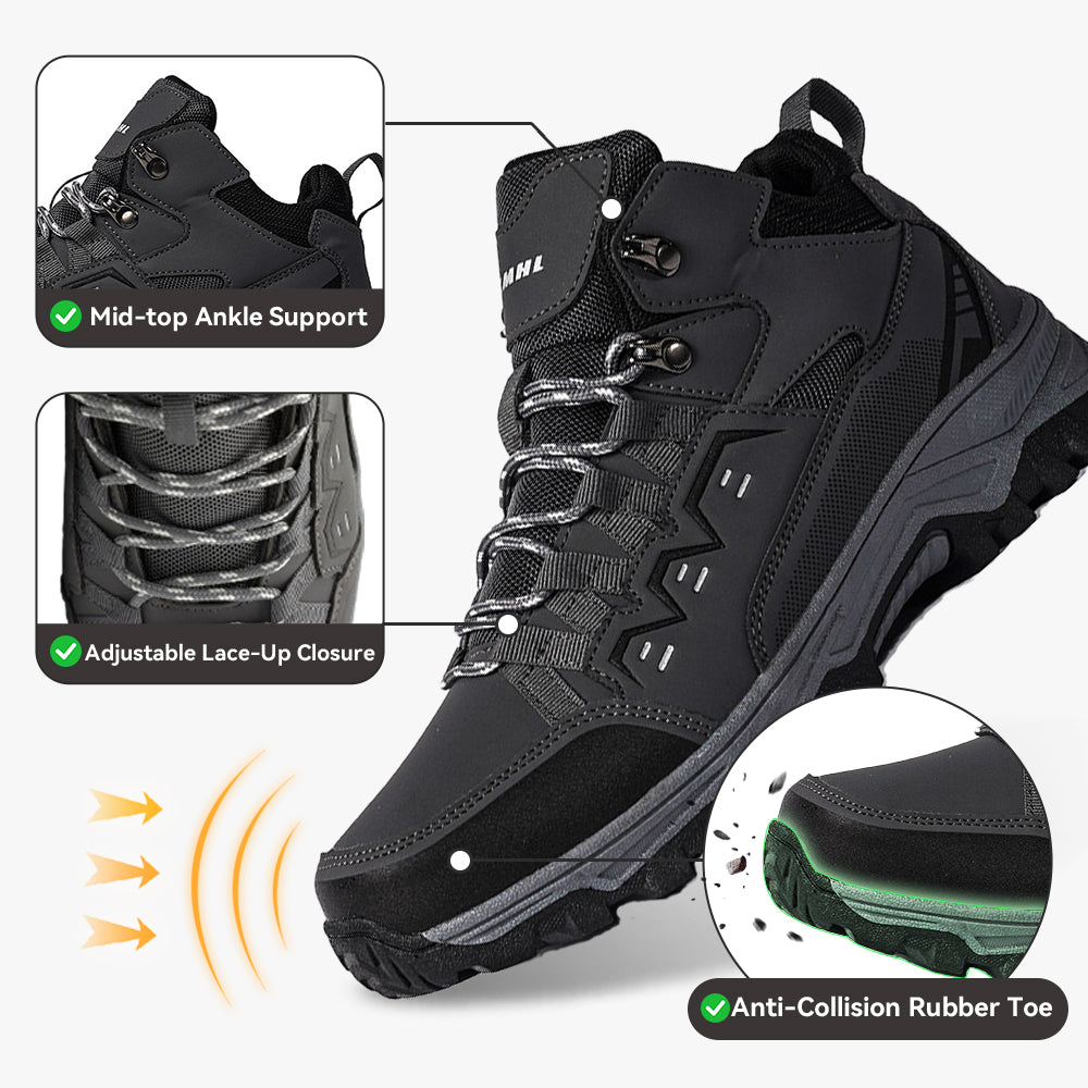 Men's Hiking Boots Lightweight Mid Ankle Trekking Trails Boots Work Boots