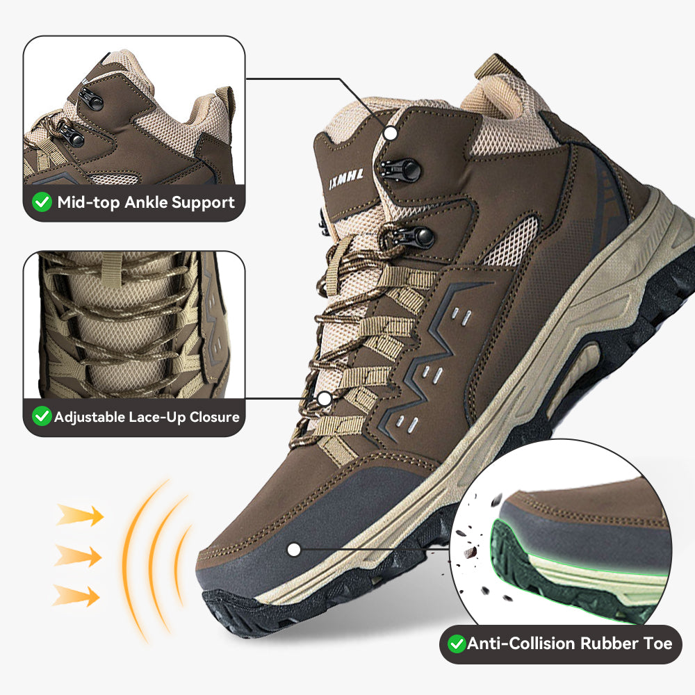 Men's Hiking Boots Lightweight Mid Ankle Trekking Trails Boots Work Boots