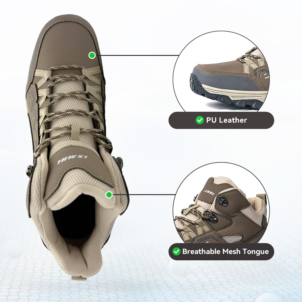 Men's Hiking Boots Lightweight Mid Ankle Trekking Trails Boots Work Boots