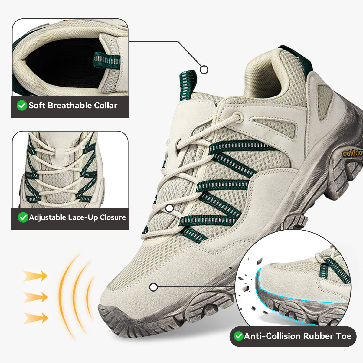 Women's Hiking Shoes Lightweight Breathable Arch Support Walking Sneakers Outdoor Hiking Boots