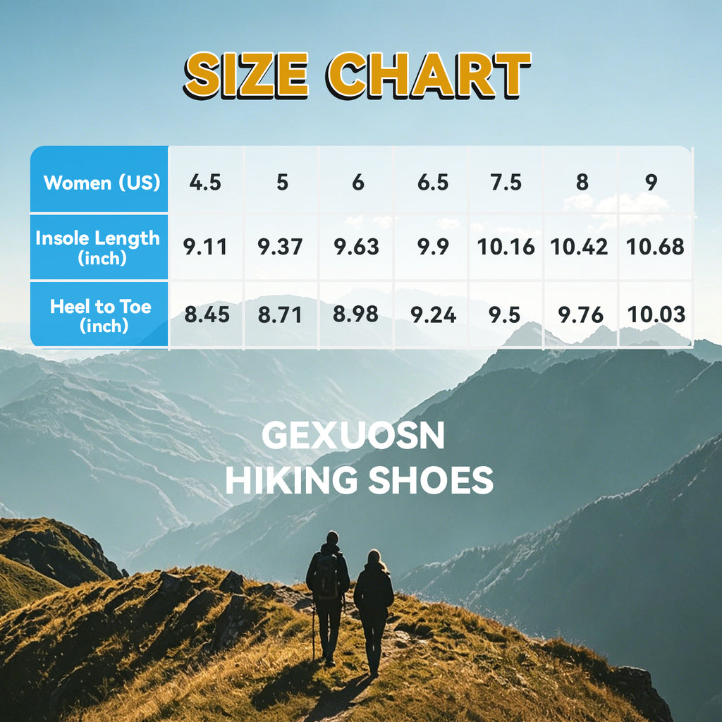 Gexuosn Women's Hiking Shoes Lightweight Breathable Memory Foam Insole Walking Sneakers Outdoor Work Shoes