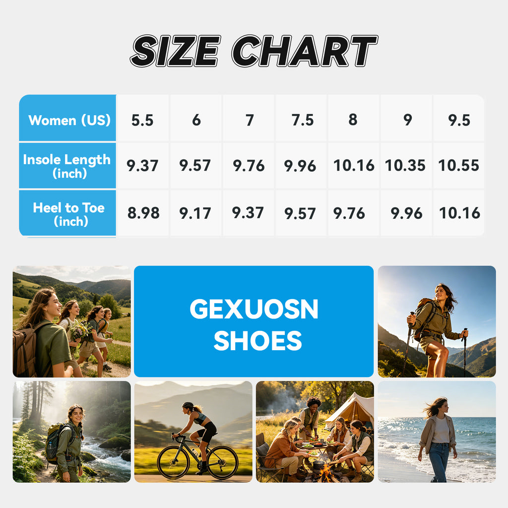 Gexuosn Women's Hiking Shoes Outdoor Trekking Backpacking Ankle Support Non-Slip Lightweight Boots