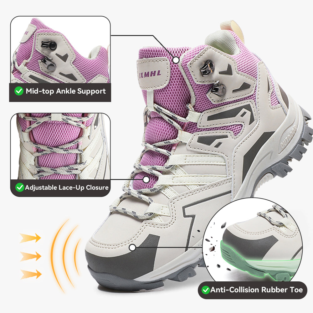 Gexuosn Women's Hiking Shoes Outdoor Trekking Backpacking Ankle Support Non-Slip Lightweight Boots