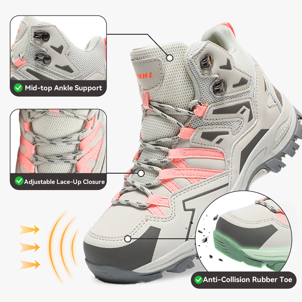 Gexuosn Women's Hiking Shoes Outdoor Trekking Backpacking Ankle Support Non-Slip Lightweight Boots