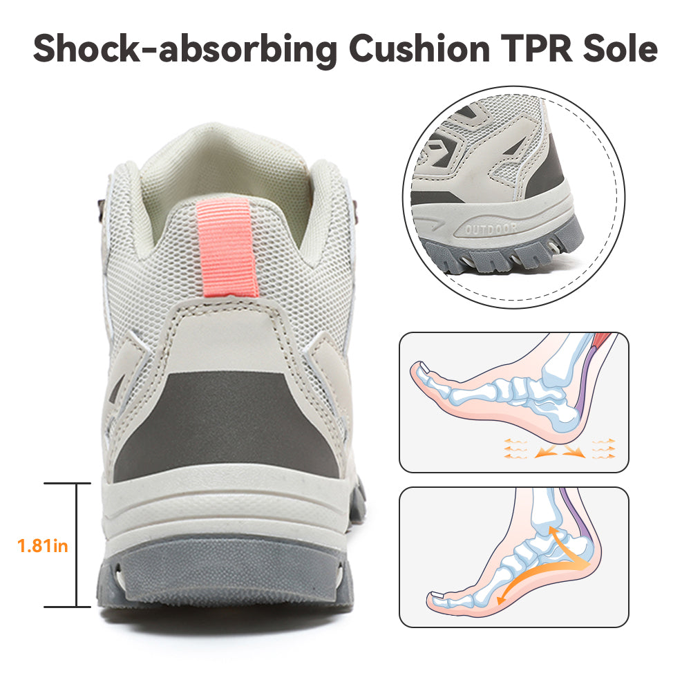 Gexuosn Women's Hiking Shoes Outdoor Trekking Backpacking Ankle Support Non-Slip Lightweight Boots