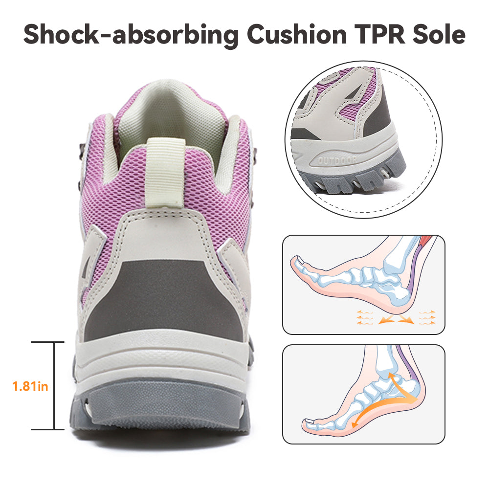 Gexuosn Women's Hiking Shoes Outdoor Trekking Backpacking Ankle Support Non-Slip Lightweight Boots