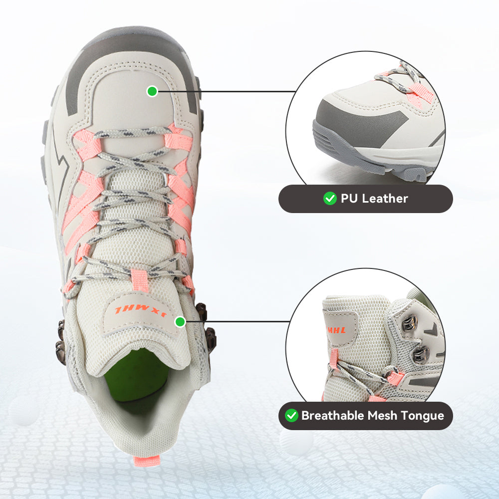 Gexuosn Women's Hiking Shoes Outdoor Trekking Backpacking Ankle Support Non-Slip Lightweight Boots