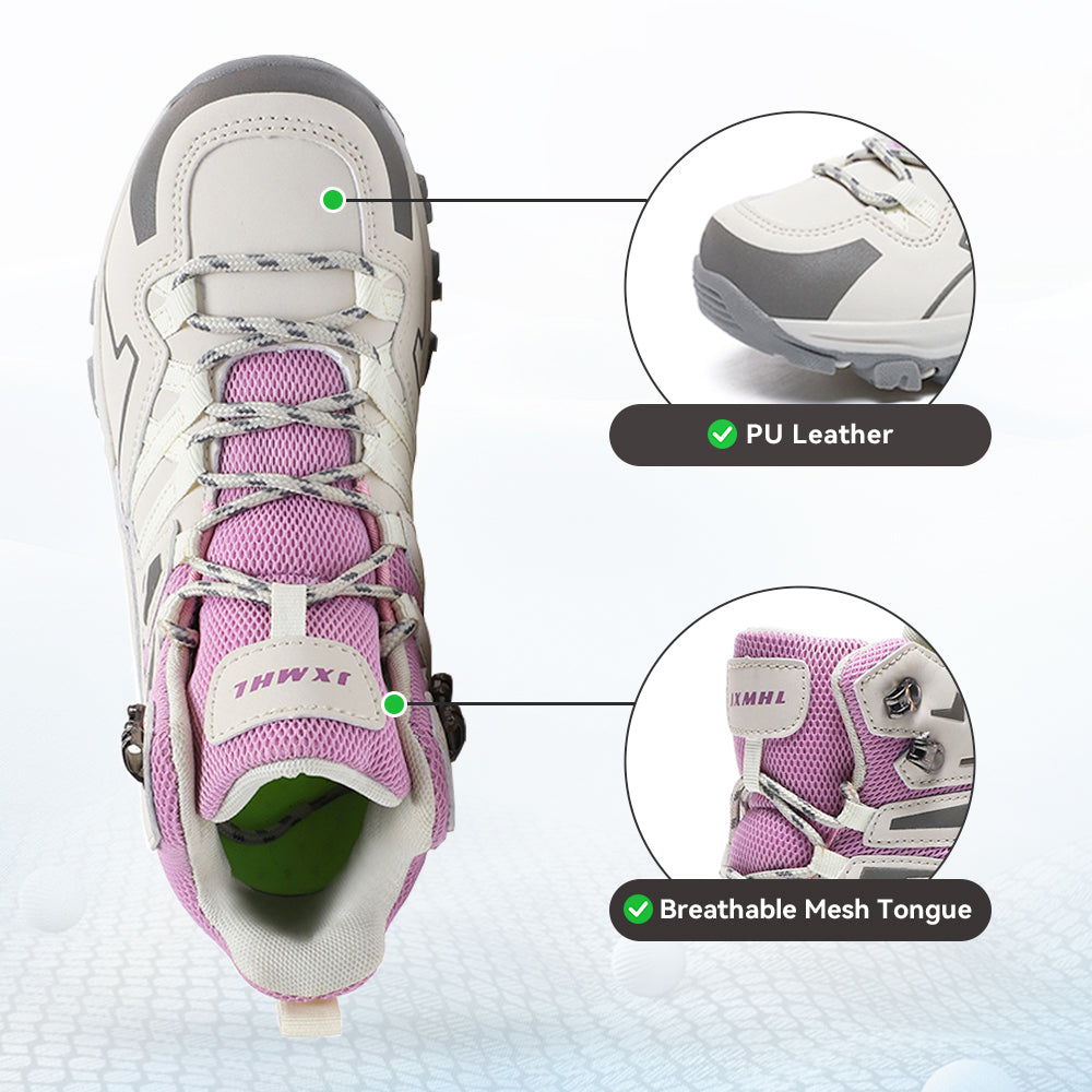 Gexuosn Women's Hiking Shoes Outdoor Trekking Backpacking Ankle Support Non-Slip Lightweight Boots