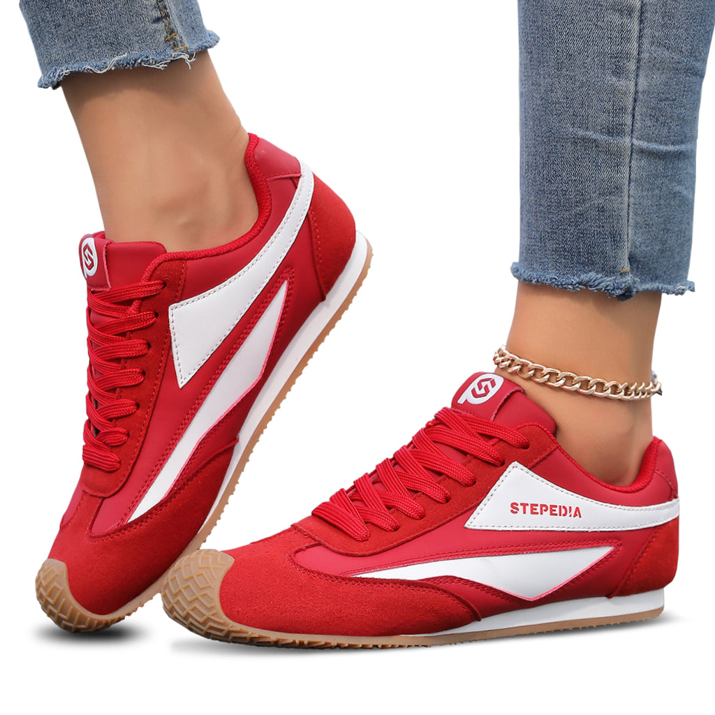 Gexuosn Women Classic Retro Wide Sneakers Casual Tennis Shoe Barefoot Walking Anti Slip Trainers