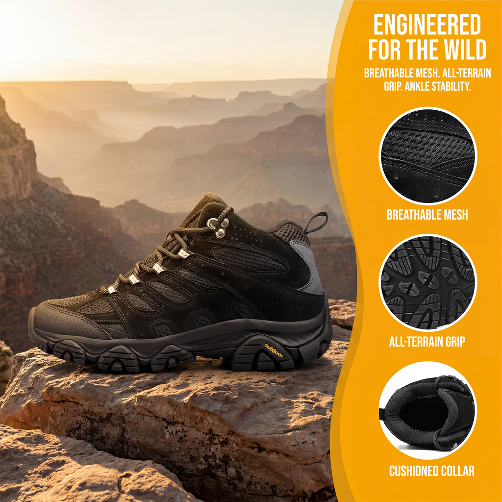 Gexuosn Women's Hiking Boots Outdoor Trekking Camping Trail Hiking Shoes Walking Sneakers