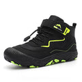 Gexuosn Kids Hiking Boots Wide Toe Boys Girls Hiking Shoes Barefoot Athletic Trekking Shoes Black