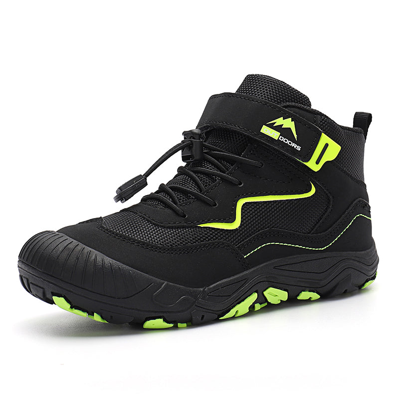 Gexuosn Kids Hiking Boots Wide Toe Boys Girls Hiking Shoes Barefoot Athletic Trekking Shoes Black