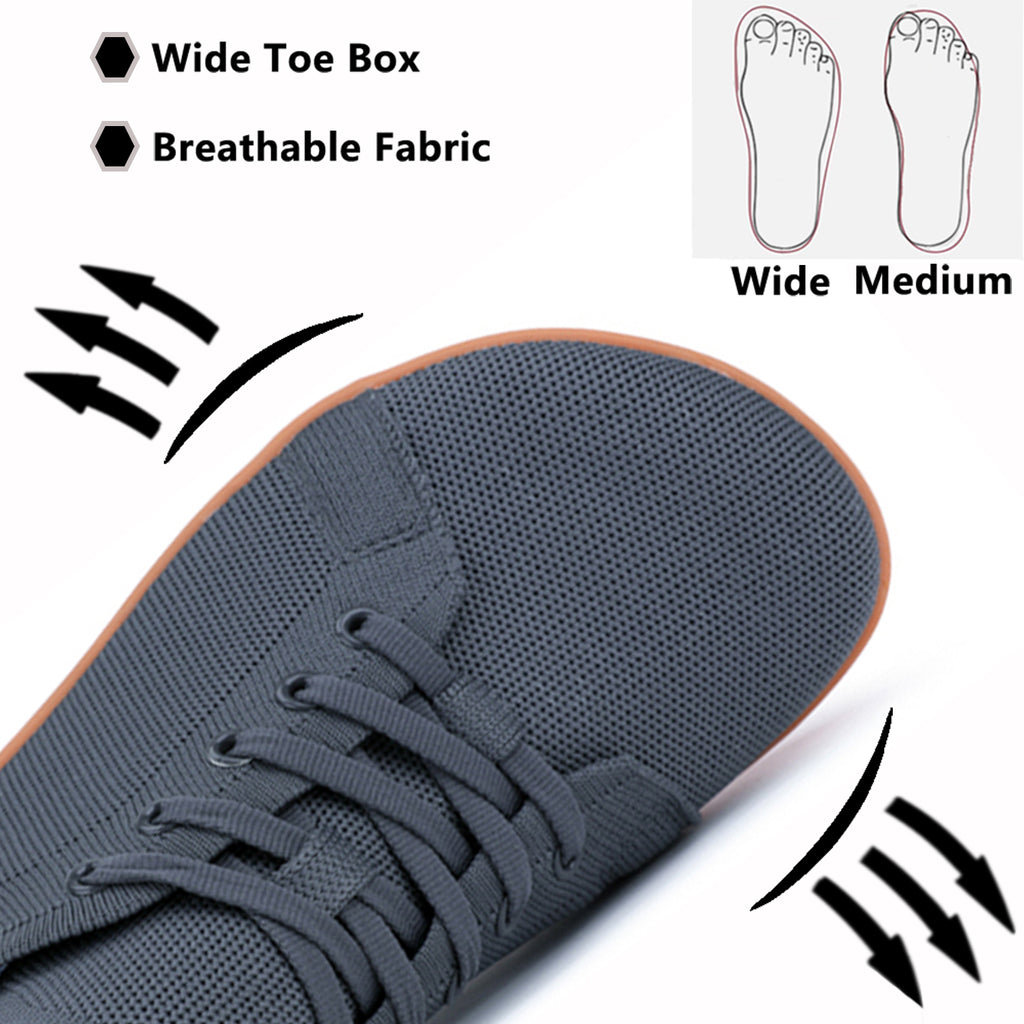 Gexuosn Mens Barefoot Walking Shoes Wide Zero Drop Minimalist Tennis Shoes Casual Shoes for Gym Driving