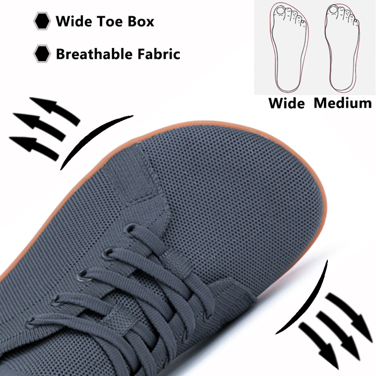 Gexuosn Mens Barefoot Walking Shoes Wide Zero Drop Minimalist Tennis Shoes Casual Shoes for Gym Driving