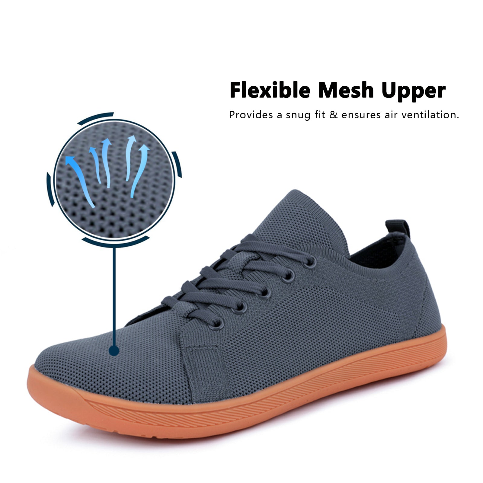 Gexuosn Mens Barefoot Walking Shoes Wide Zero Drop Minimalist Tennis Shoes Casual Shoes for Gym Driving