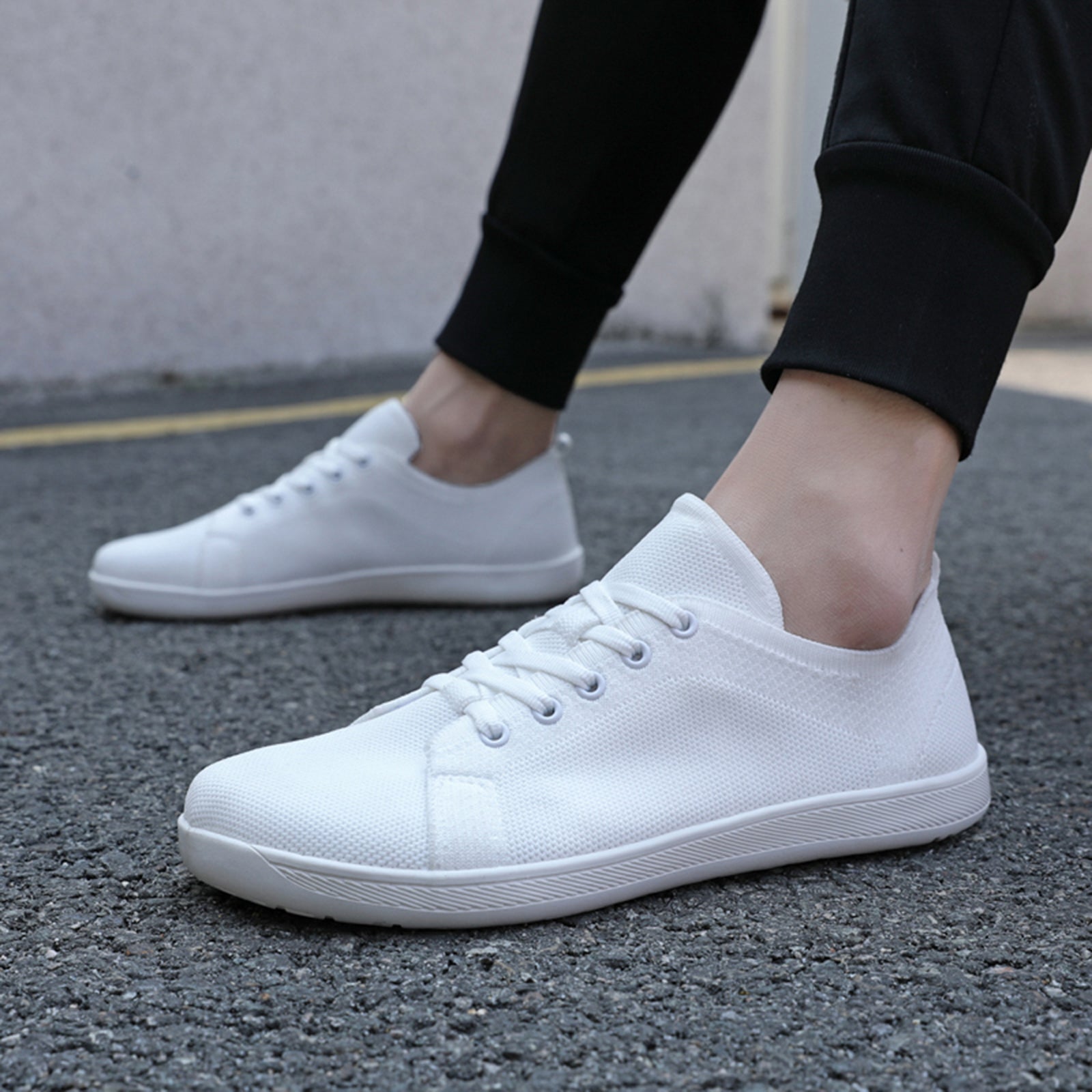 Gexuosn Womens Walking Shoes Wide Barefoot Shoes Minimalist Zero Drop Tennis Fashion Sneakers