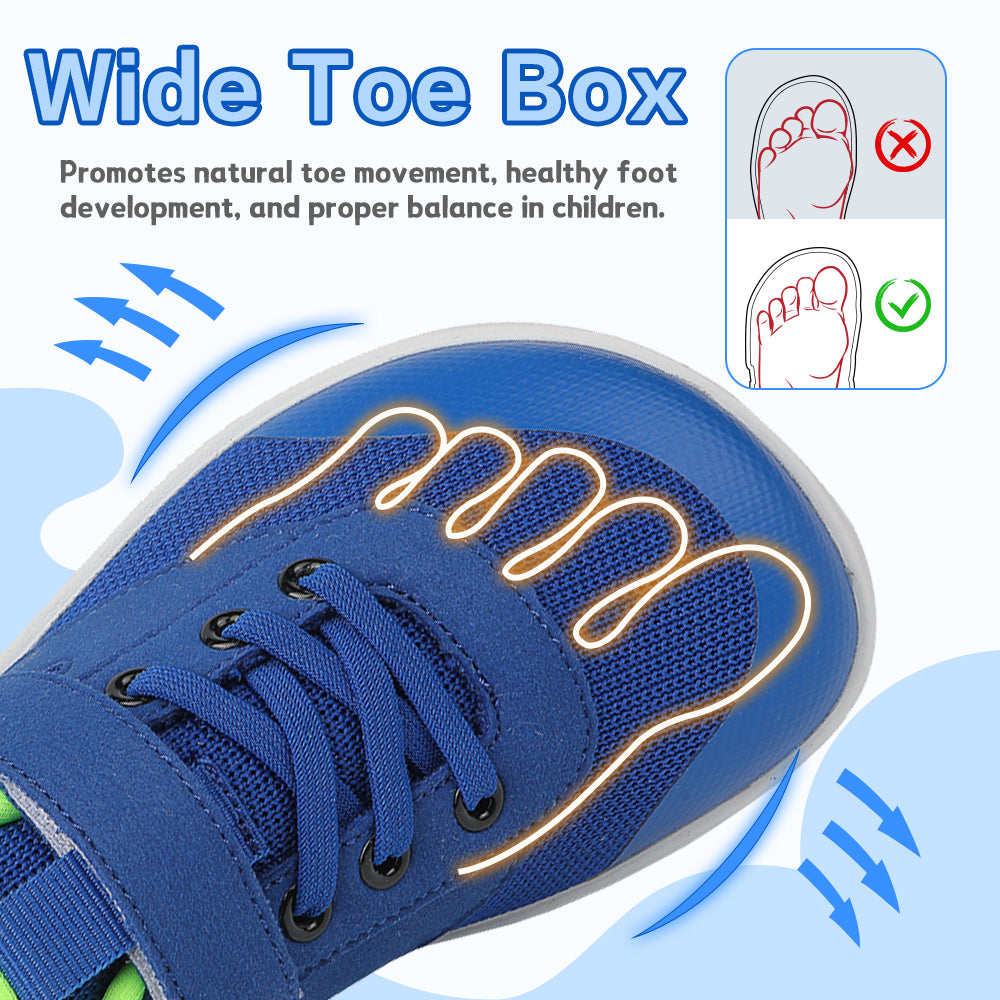 Gexuosn Kids Barefoot Shoes Girls Boys Wide Toe Tennis Shoes Zero Drop Minimalist Sneakers Walking Shoes