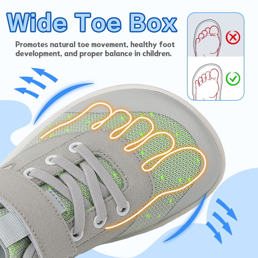 Gexuosn Kids Barefoot Shoes Girls Boys Wide Toe Tennis Shoes Zero Drop Minimalist Sneakers Walking Shoes