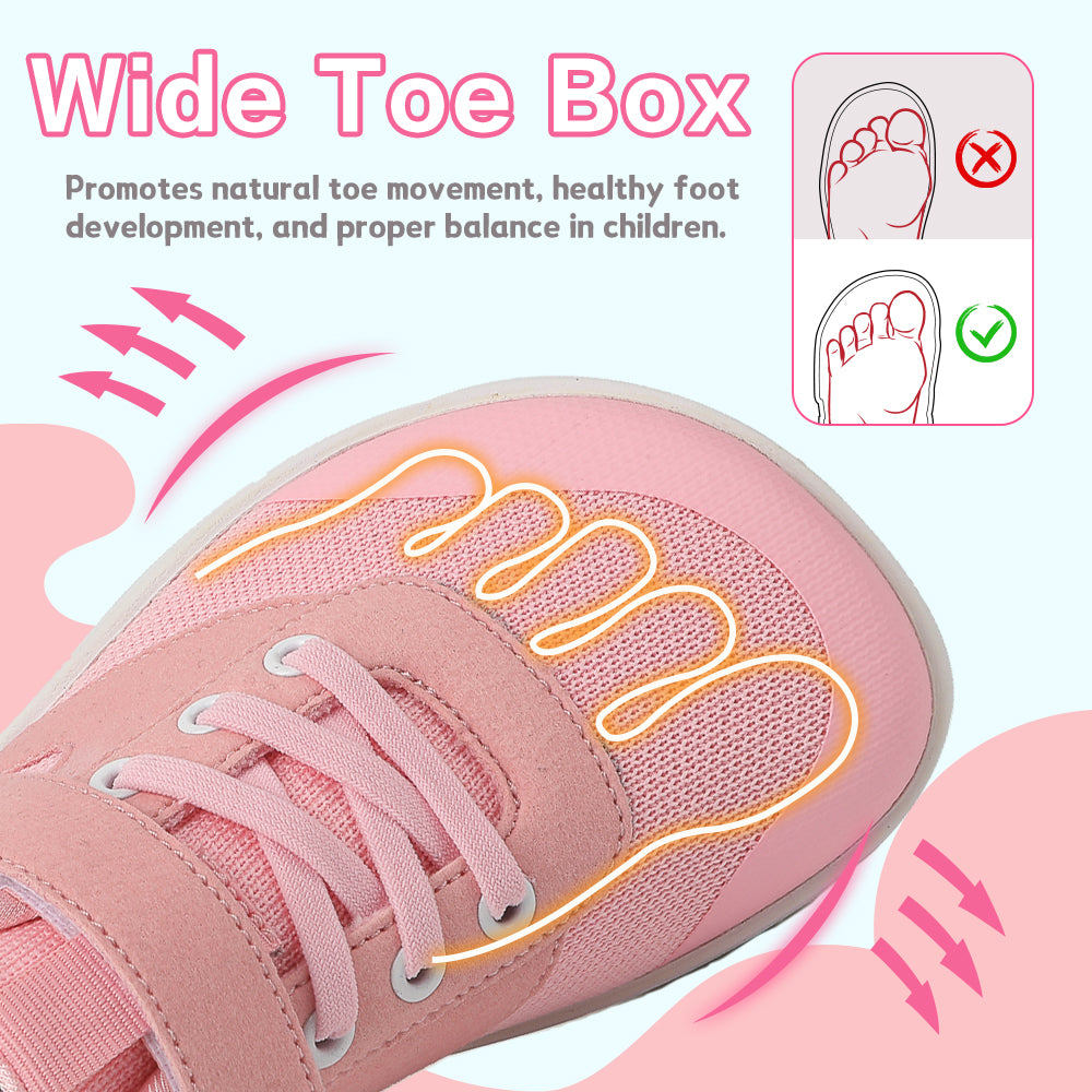 Gexuosn Kids Barefoot Shoes Girls Boys Wide Toe Tennis Shoes Zero Drop Minimalist Sneakers Walking Shoes