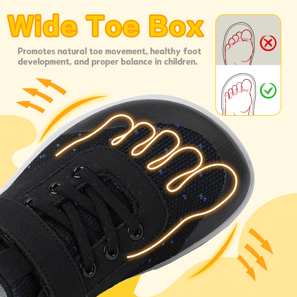 Gexuosn Kids Barefoot Shoes Girls Boys Wide Toe Tennis Shoes Zero Drop Minimalist Sneakers Walking Shoes