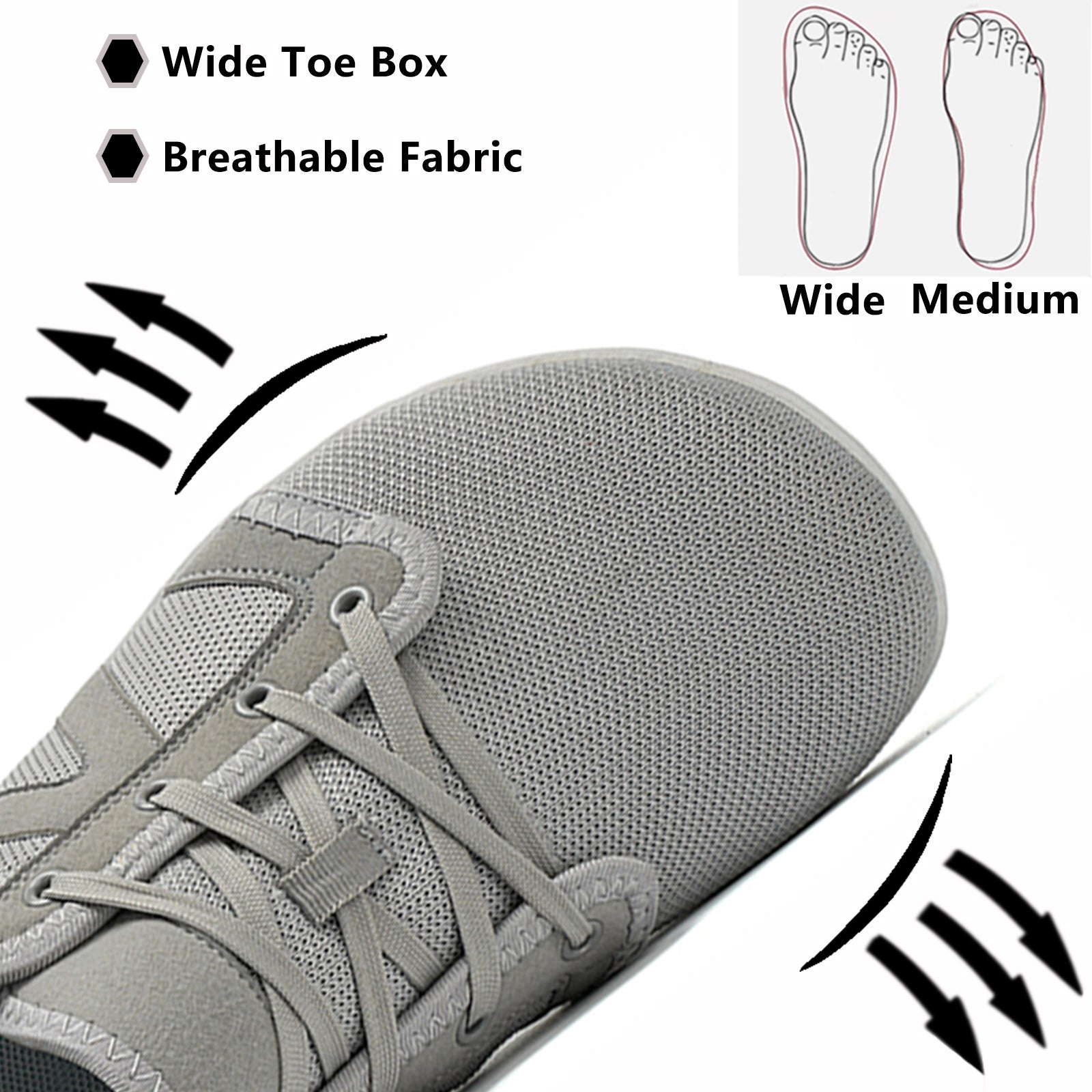 Men's Barefoot Shoes Zero Drop Wide Width Sneakers Lightweight Walking Shoes Tennis Shoes