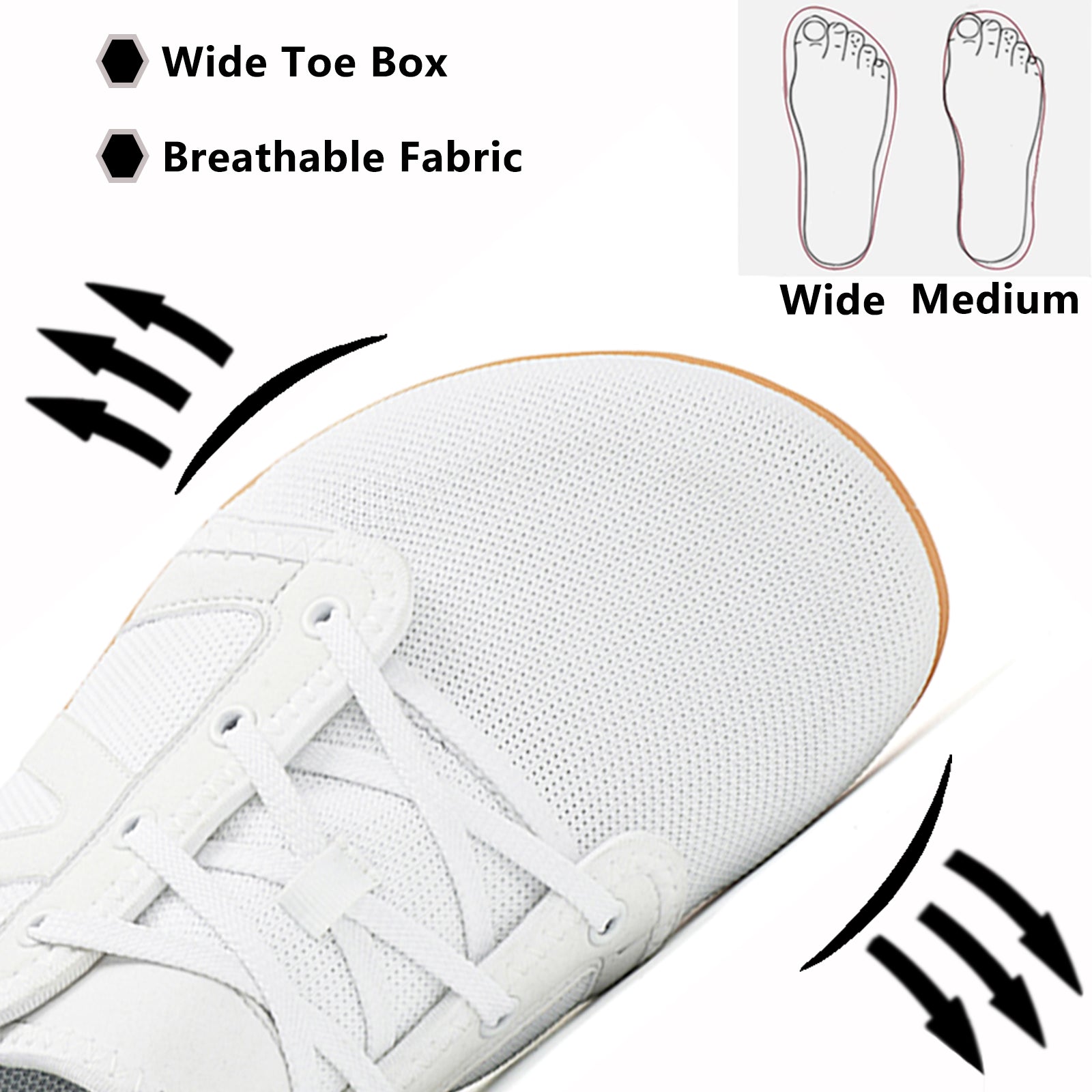 Women's Walking Shoes Wide Toe Barefoot Shoes Minimalist Zero Drop Sole Sneakers Tennis Shoes