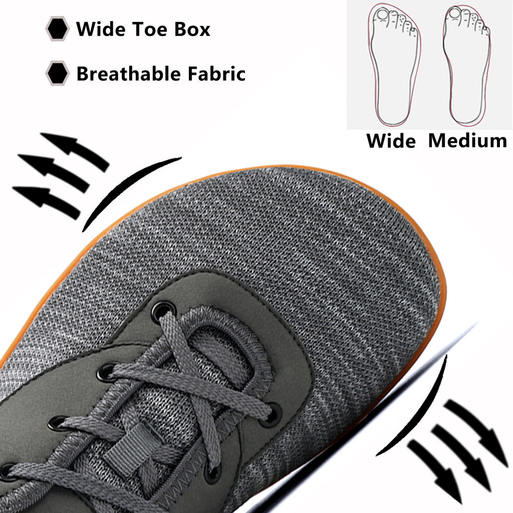 Mens Walking Shoes Wide Toe Barefoot Cross-Trainer Shoes Comfortable Tennis Shoes Fashion Sneakers