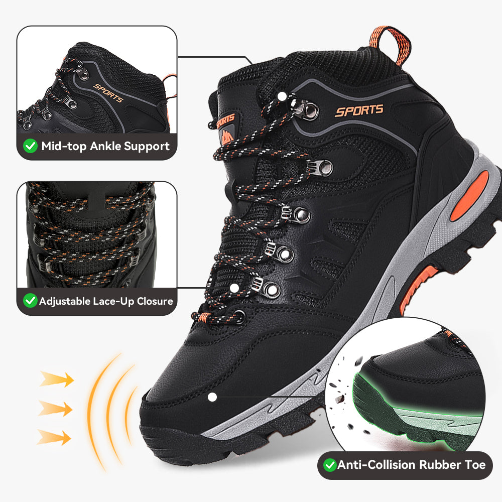 Gexuosn Hiking Boots for Men Mid Ankle Trekking Trails Boots Work Boots