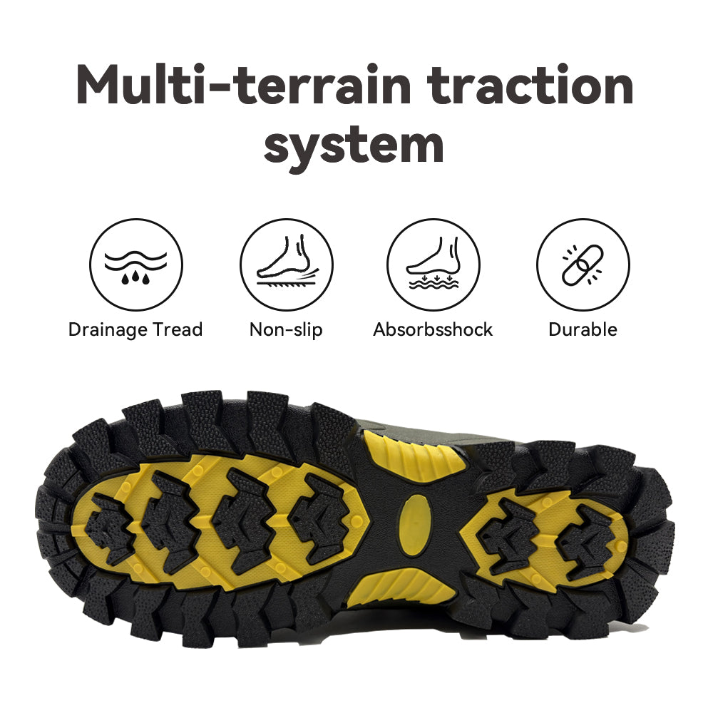 Gexuosn Hiking Boots for Men Mid Ankle Trekking Trails Boots Work Boots
