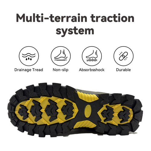 Gexuosn Hiking Boots for Men Mid Ankle Trekking Trails Boots Work Boots Green