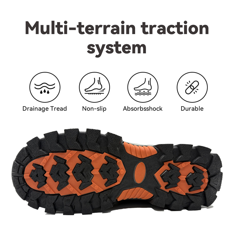 Gexuosn Hiking Boots for Men Mid Ankle Trekking Trails Boots Work Boots