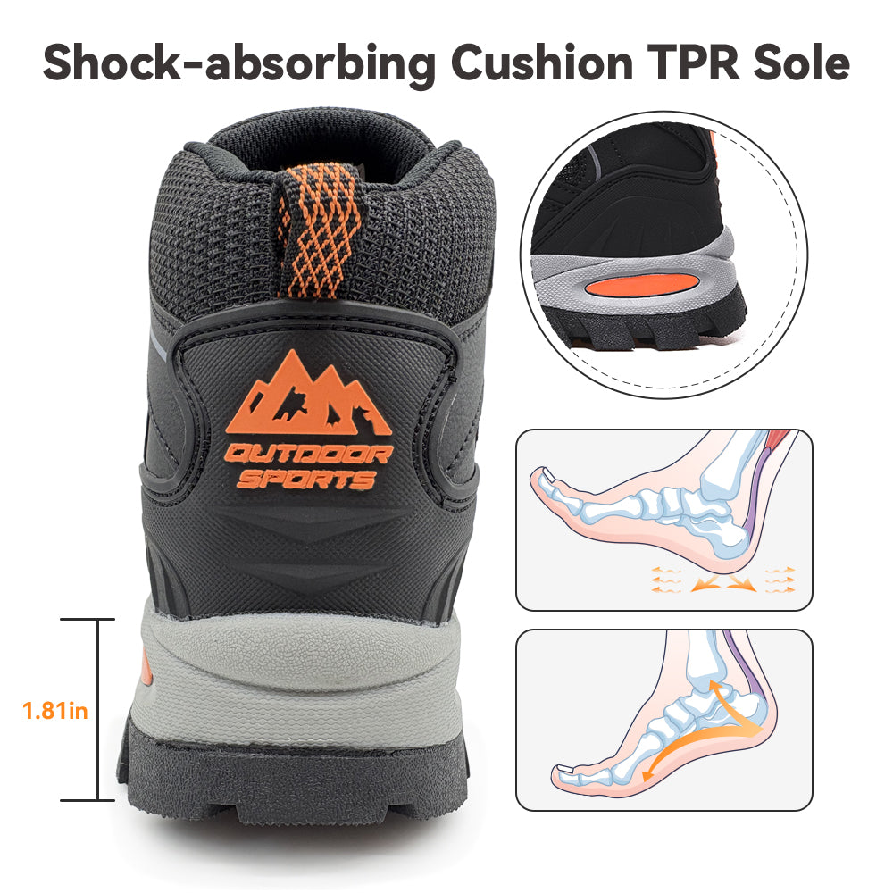 Gexuosn Hiking Boots for Men Mid Ankle Trekking Trails Boots Work Boots