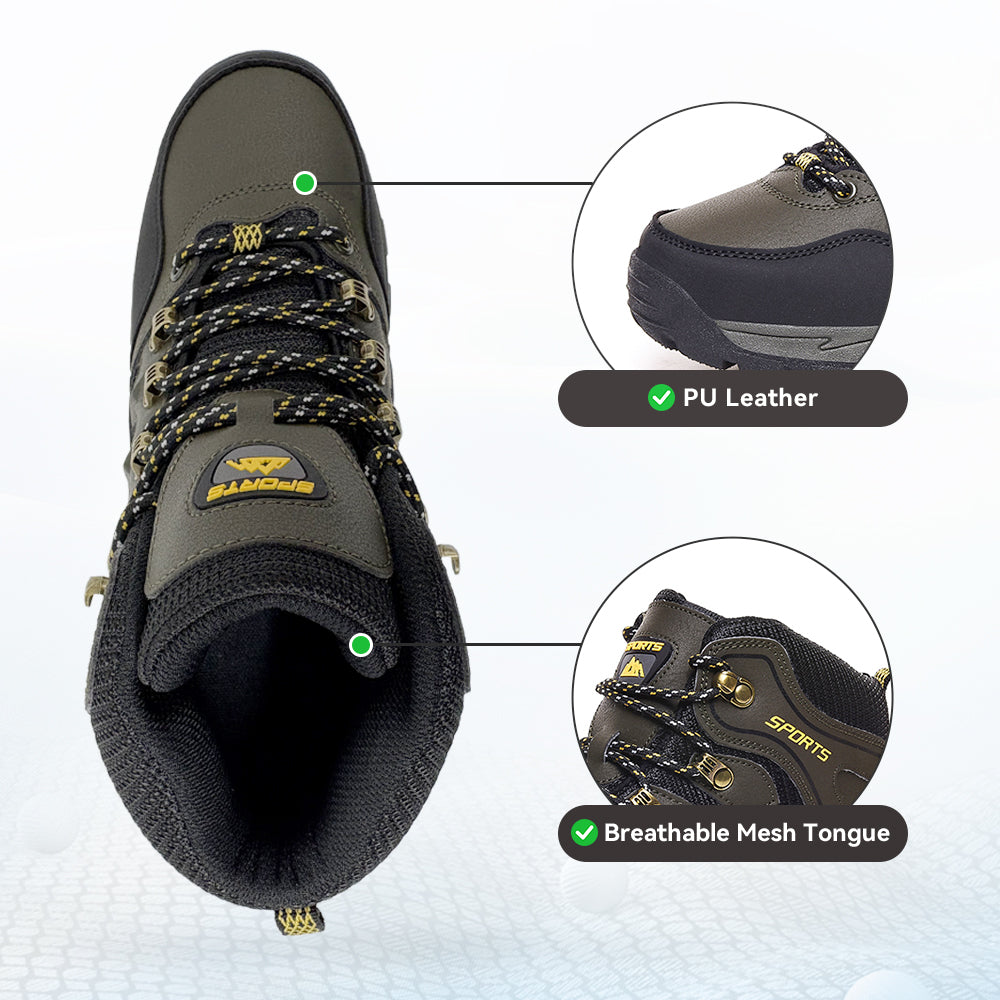 Gexuosn Hiking Boots for Men Mid Ankle Trekking Trails Boots Work Boots