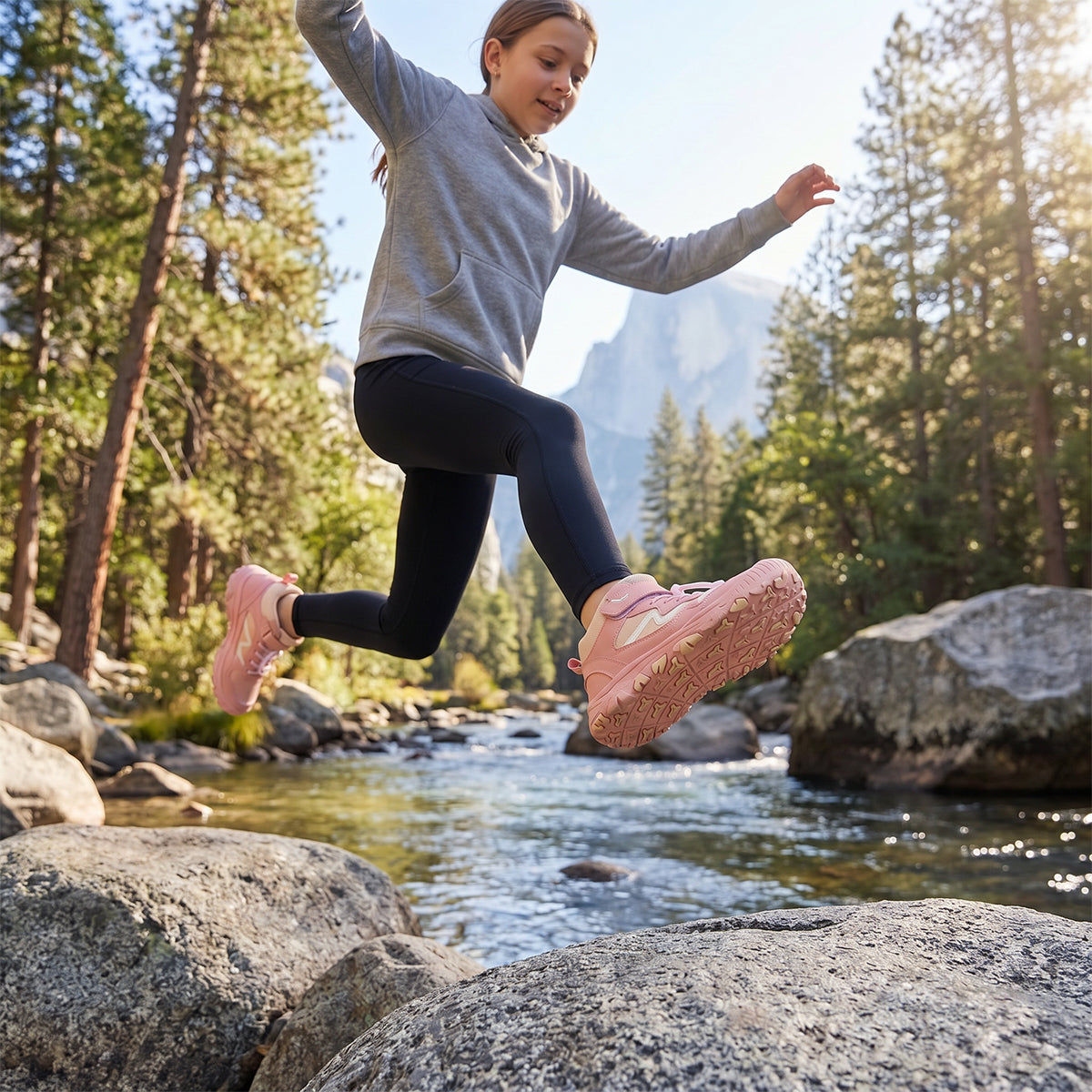 Gexuosn Kids Hiking Boots Wide Toe Boys Girls Hiking Shoes Barefoot Athletic Trekking Shoes